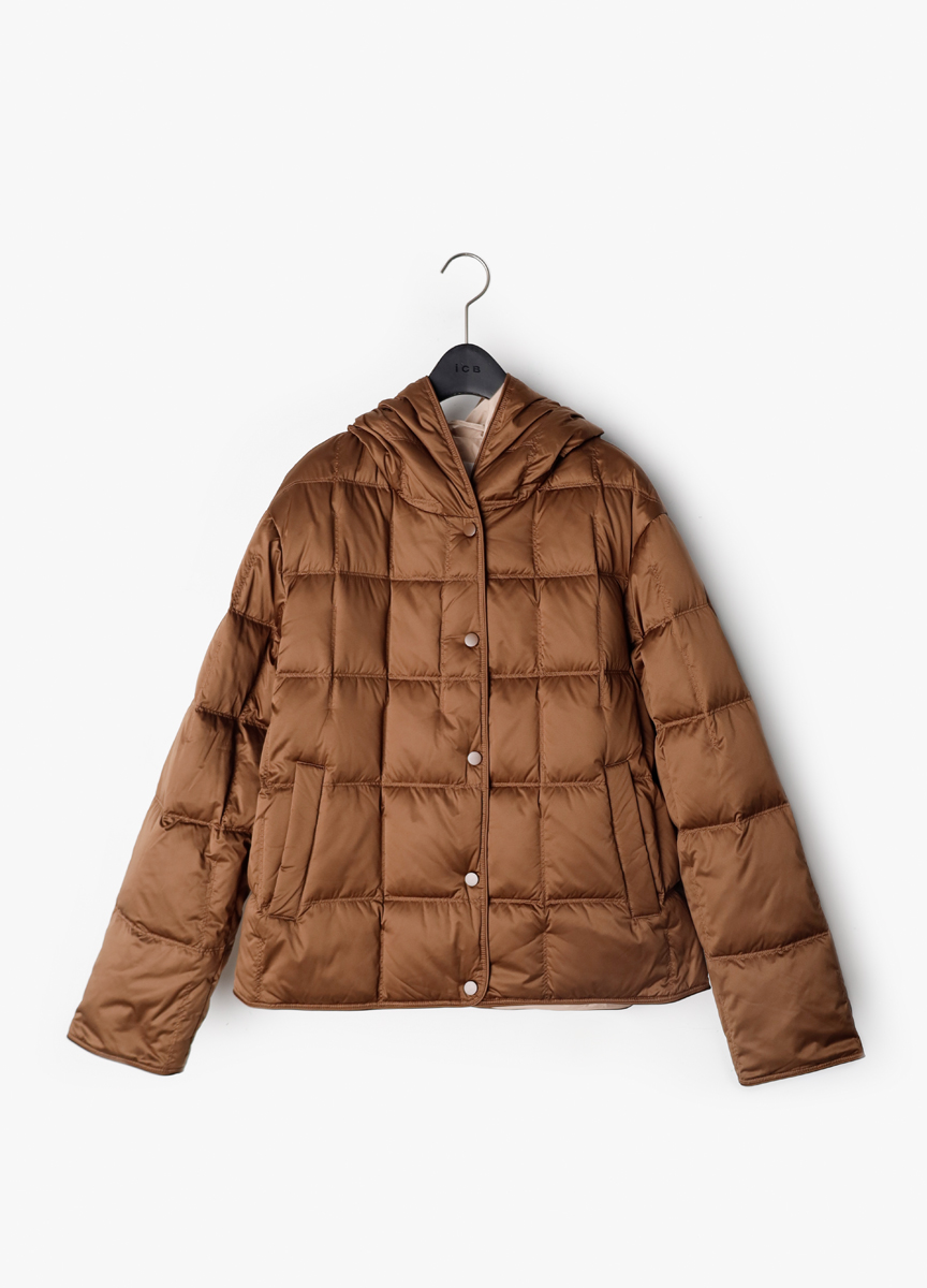 簡約連帽羽絨短大衣